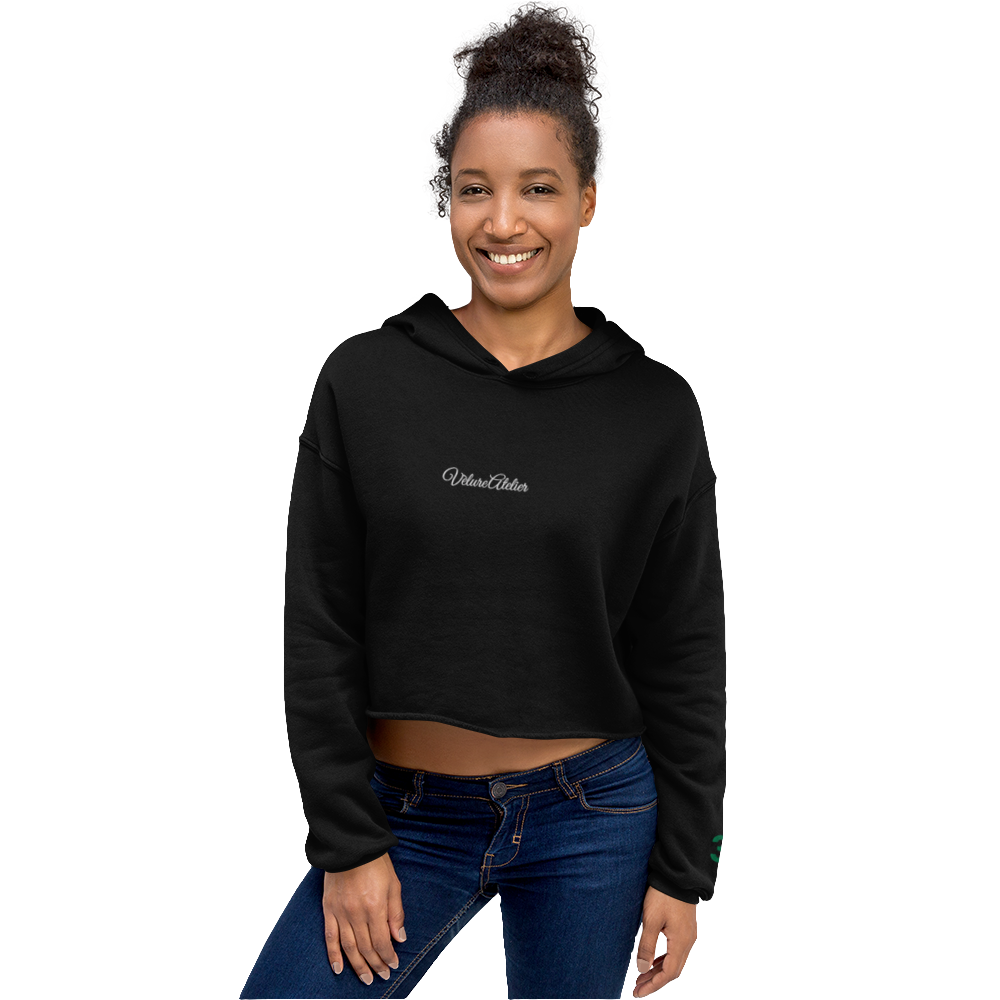 Velours d’Ombre-Women's Cropped Hoodie